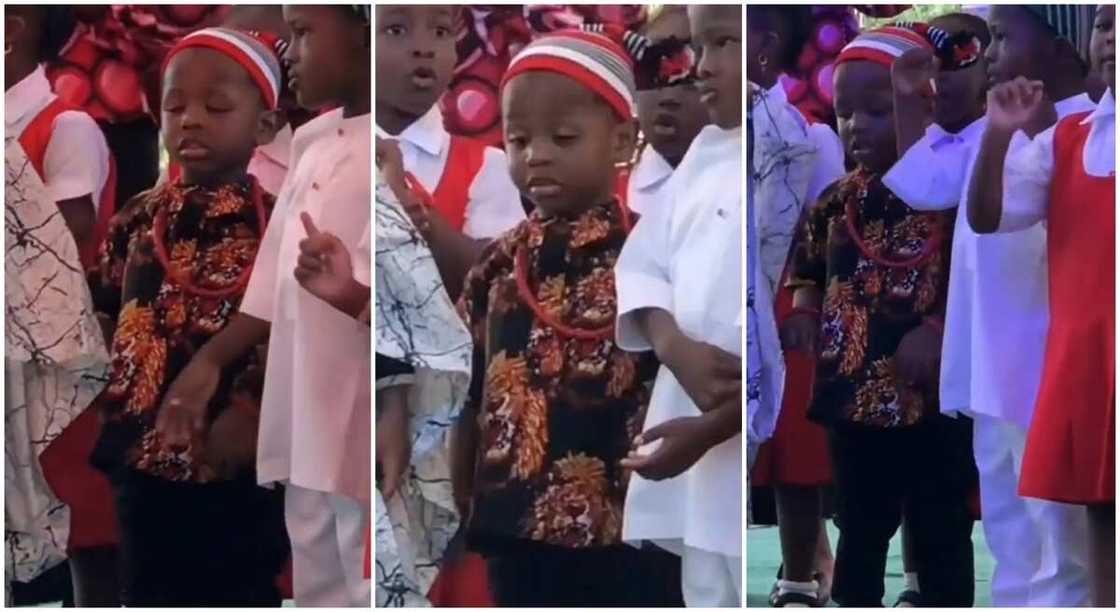 Photos of a Nigerian boy dressed in Isi-agu native attire and sleeping in public. Photos of a Nigerian boy dressed in Isi-agu native attire and sleeping in public.