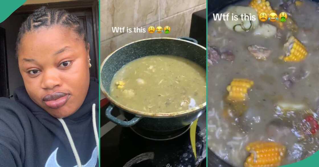 Lady shares video showing meals her brother's Jamaican wife cooked for them, laments Lady shares video showing meals her brother's Jamaican wife cooked for them, laments