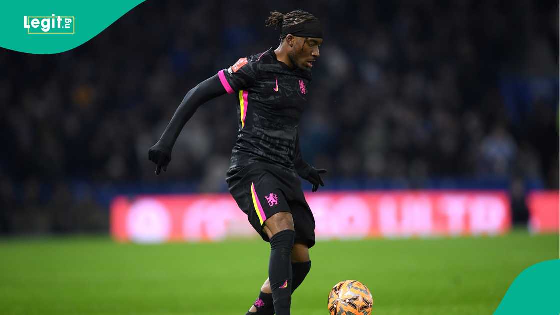 Noni Madueke, Chelsea, Brighton and Hove Albion, AMEX Stadium, Brighton, England, FA Cup. Noni Madueke, Chelsea, Brighton and Hove Albion, AMEX Stadium, Brighton, England, FA Cup.