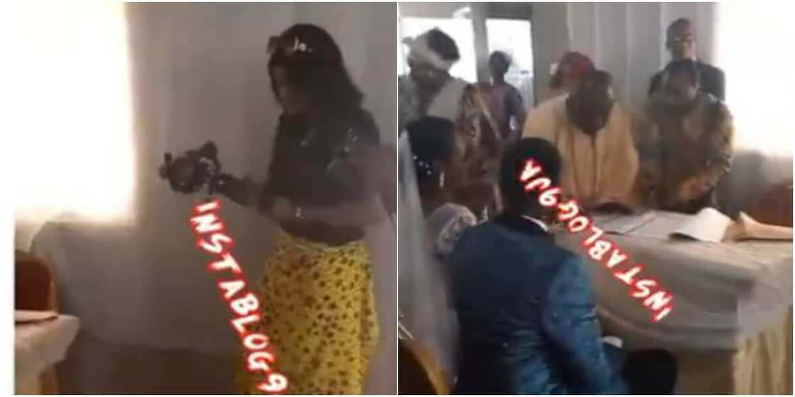 Reactions as Female Videographer Covering Wedding Ceremony in Church Ordered to Tie Wrapper on Her Trousers Reactions as Female Videographer Covering Wedding Ceremony in Church Ordered to Tie Wrapper on Her Trousers