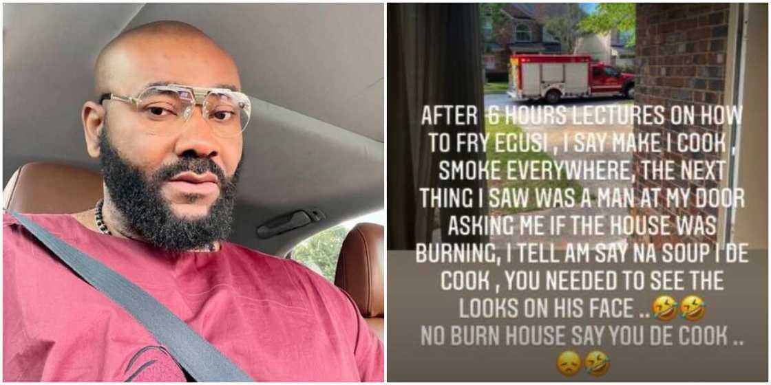 After 6-Hour Lecture on Cooking Egusi, Fire Service Gets Called As Actor Prince Eke Nearly Burns Down House After 6-Hour Lecture on Cooking Egusi, Fire Service Gets Called As Actor Prince Eke Nearly Burns Down House