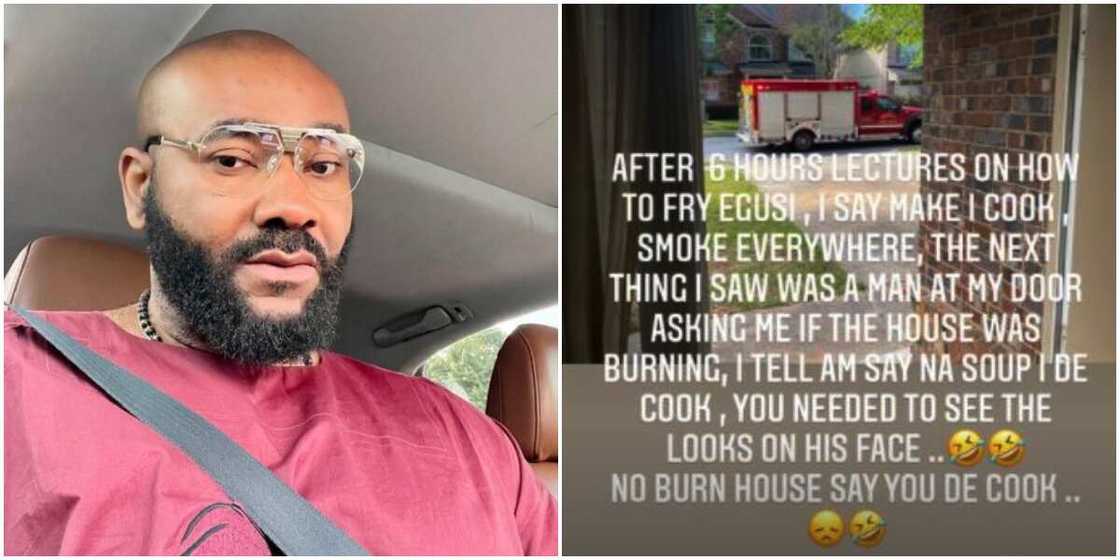 After 6-Hour Lecture on Cooking Egusi, Fire Service Gets Called As Actor Prince Eke Nearly Burns Down House