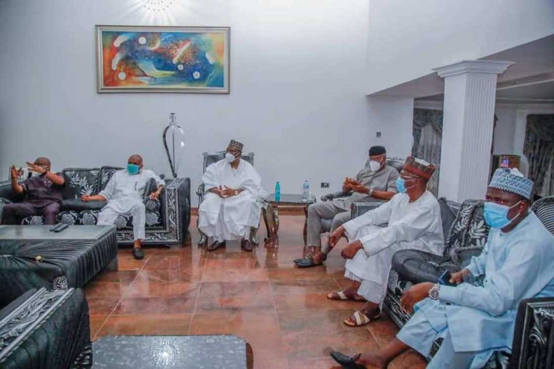 Senate president Lawan, others visit Orji Kalu after release from Kuje prison (photos)