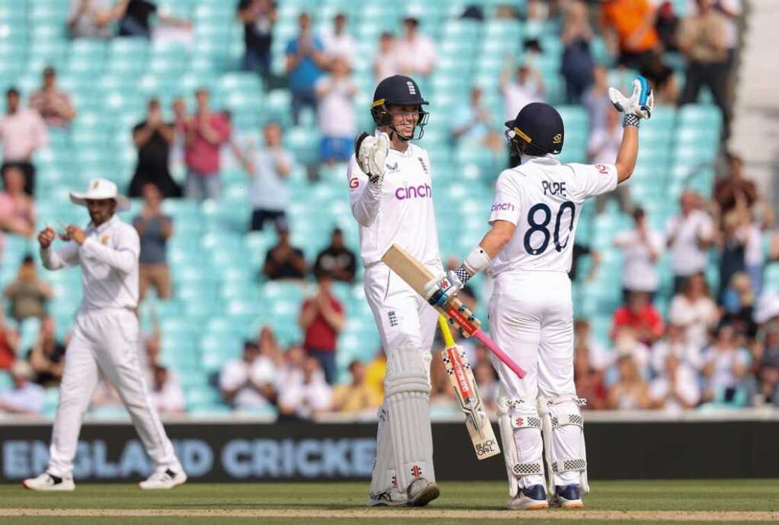 Zak Crawley (left) and Ollie Pope celebrate England's win in the third Test against South Africa Zak Crawley (left) and Ollie Pope celebrate England's win in the third Test against South Africa