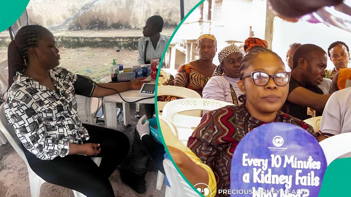 Residents of Oluyole participating in PKHEF’s free health screening and education program.