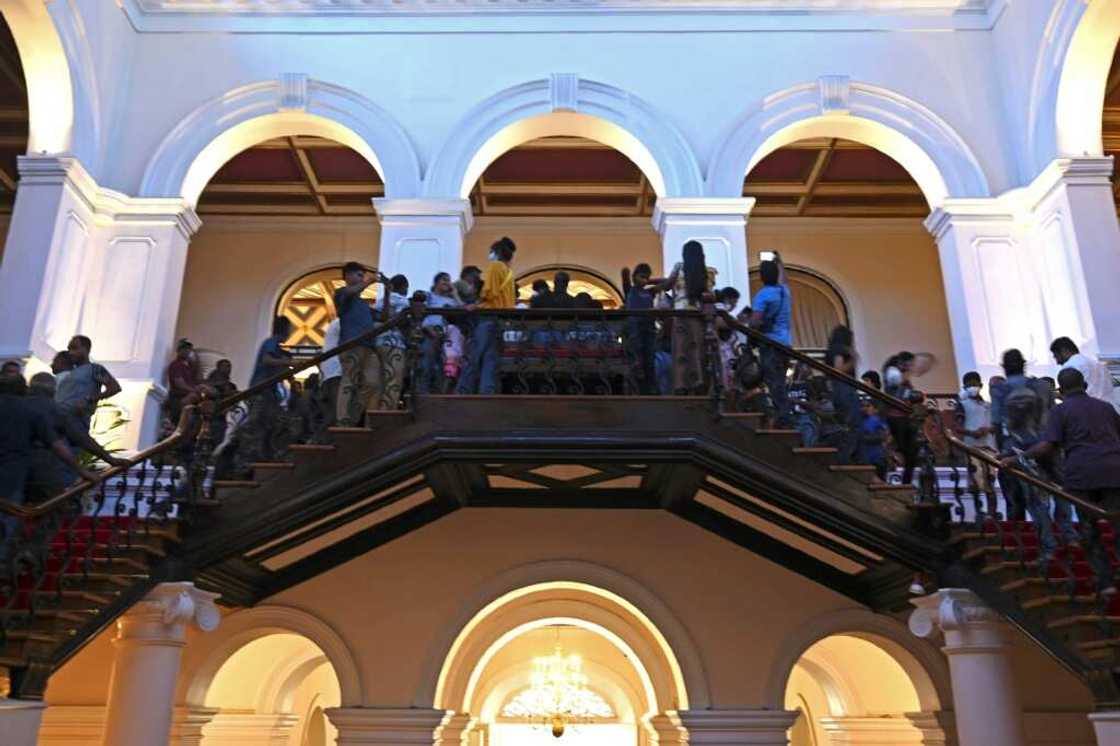 Protesters discovered 17.85 million rupees (about $50,000) in crisp new banknotes at President Gotabaya Rajapaksa's official residence in Colombo Protesters discovered 17.85 million rupees (about $50,000) in crisp new banknotes at President Gotabaya Rajapaksa's official residence in Colombo