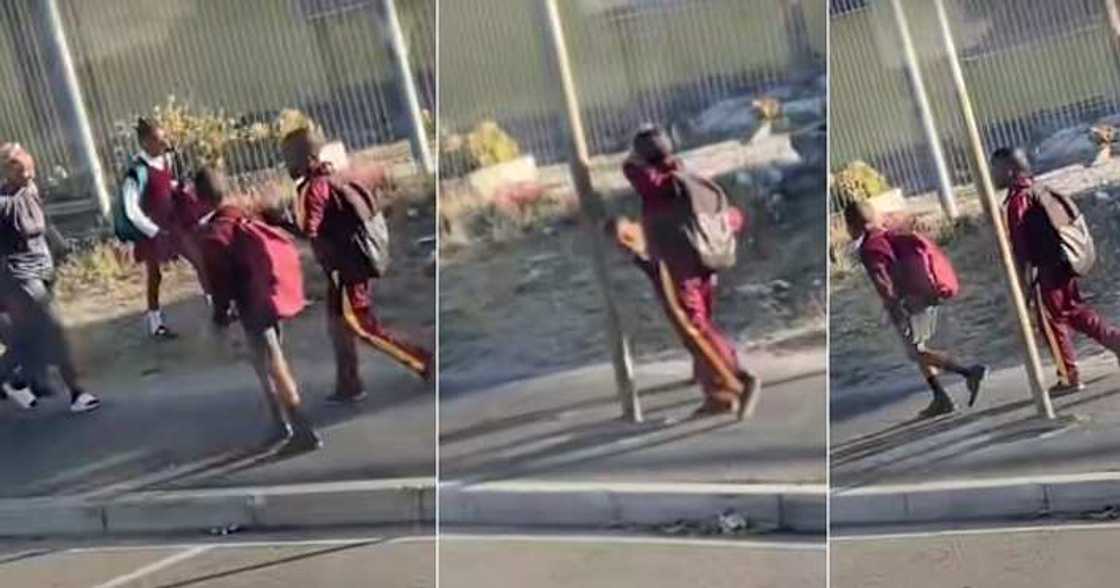 Little boy show off unique friendship, lady admires bond between school boys Little boy show off unique friendship, lady admires bond between school boys