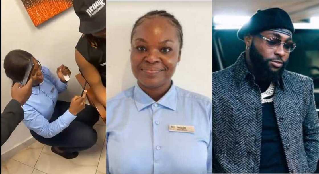 Photos of Ngozi Kwekwaru, the Eko Hotel staff and Davido.