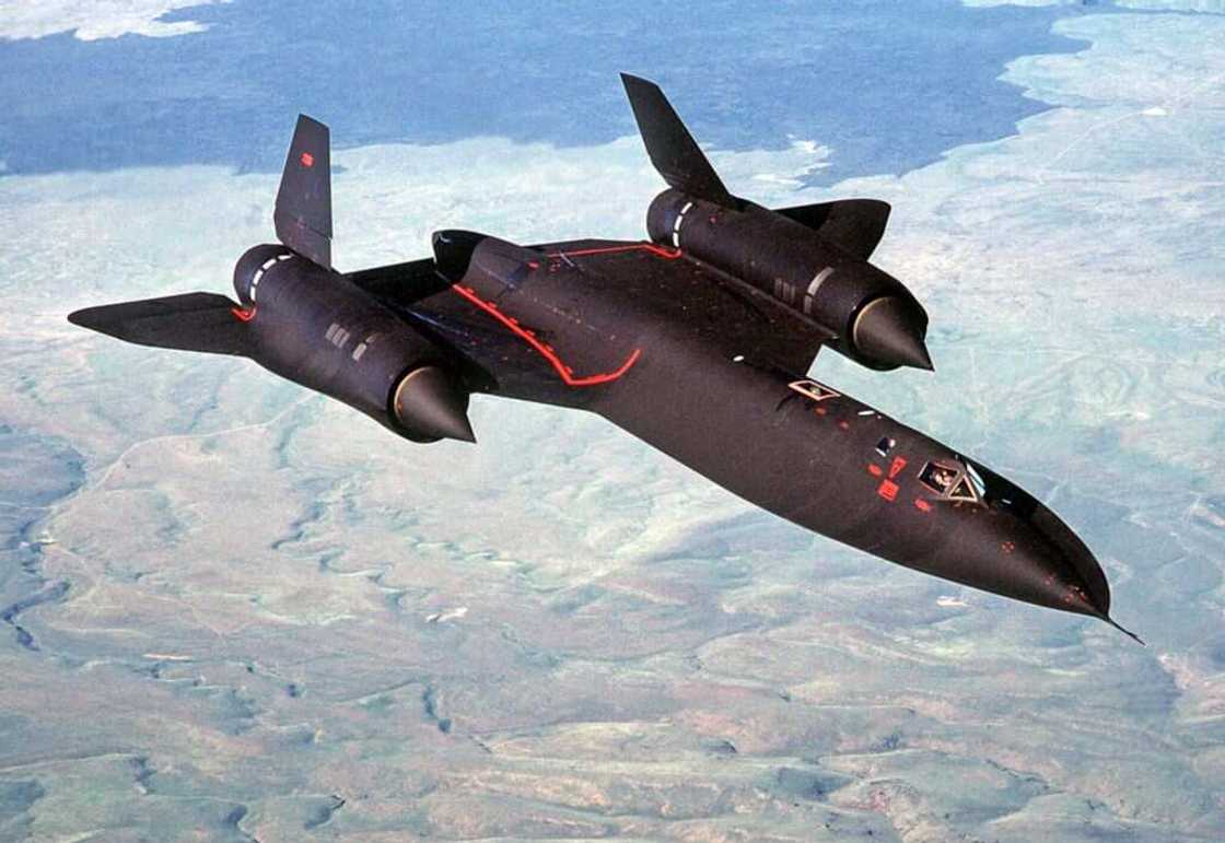 Bird eye view of a U.S. Air Force Lockheed SR-71A Blackbird