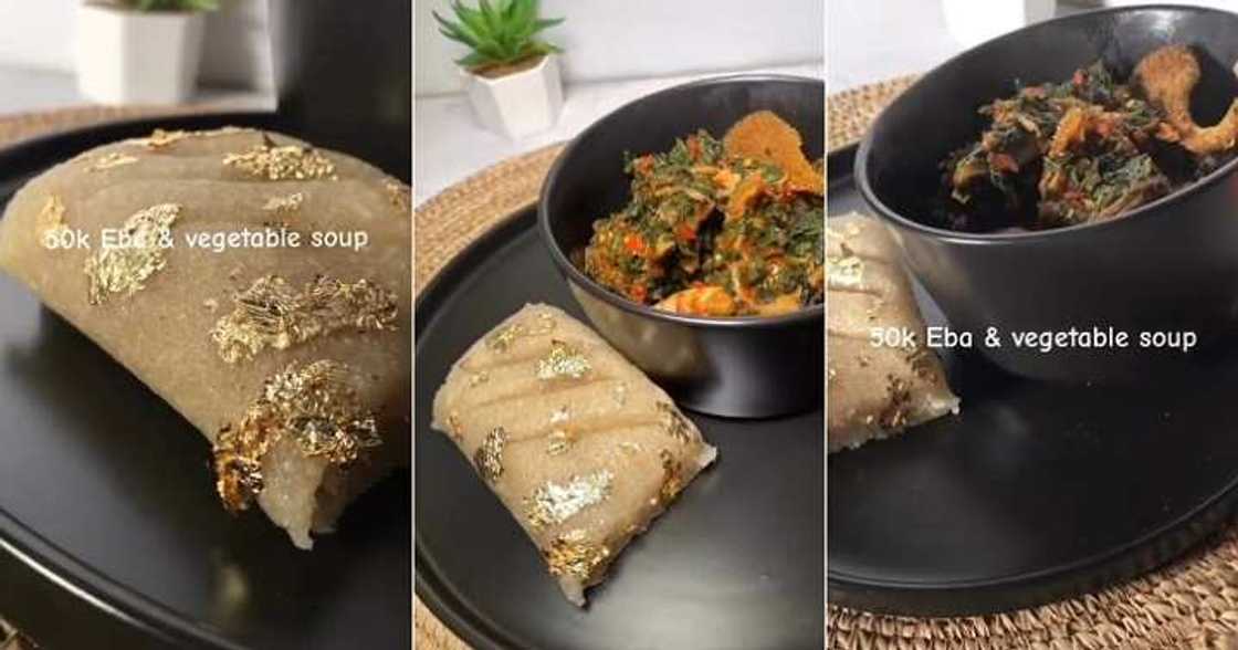 Gold-plated eba and soup selling for N50k Gold-plated eba and soup selling for N50k