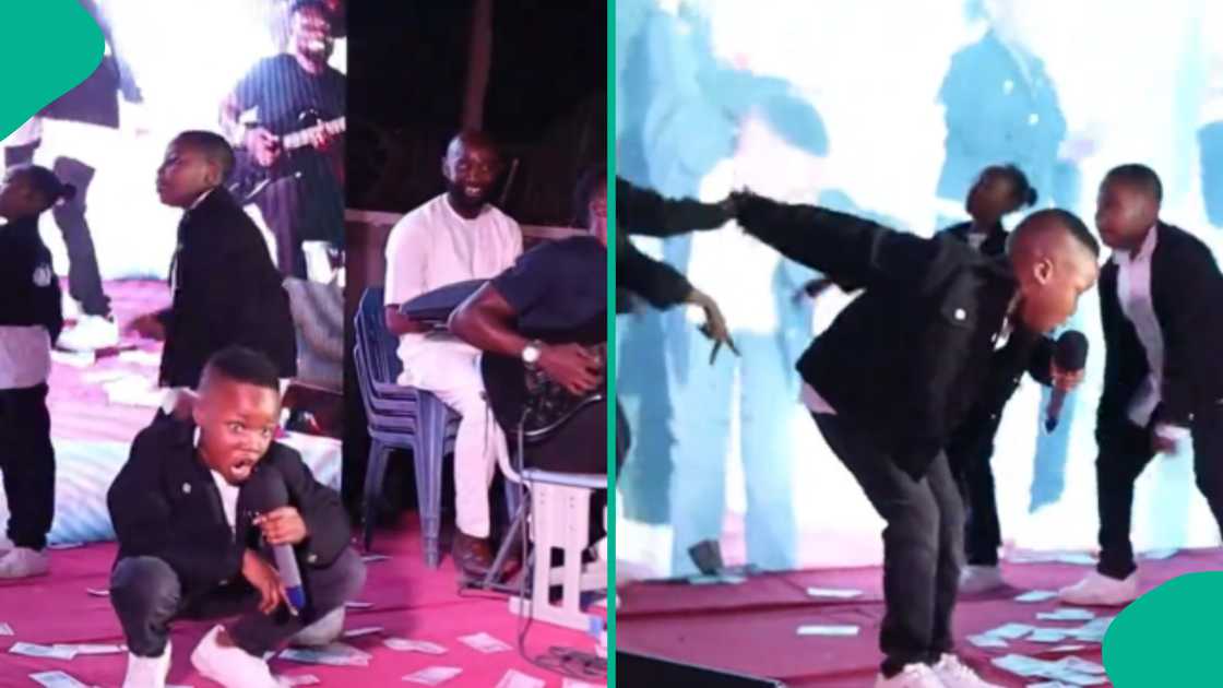 Reactions trail video of little boy performing Davido's song 'Away' on stage, amazes people Reactions trail video of little boy performing Davido's song 'Away' on stage, amazes people
