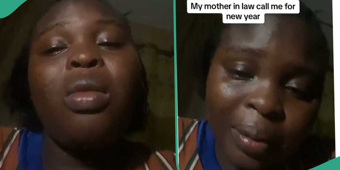 Mother-in-law prays for her daughter-in-law.