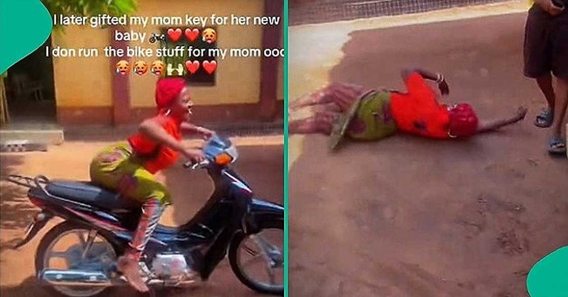 Woman falls to the crushed arsenic her girl gifts her a caller motorbike successful affectional video. Woman falls to the crushed arsenic her girl gifts her a caller motorbike successful affectional video.