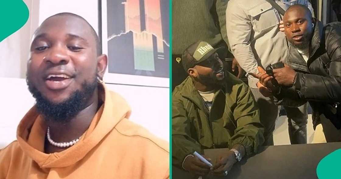 Nigerian man meets his idol, Davido Nigerian man meets his idol, Davido