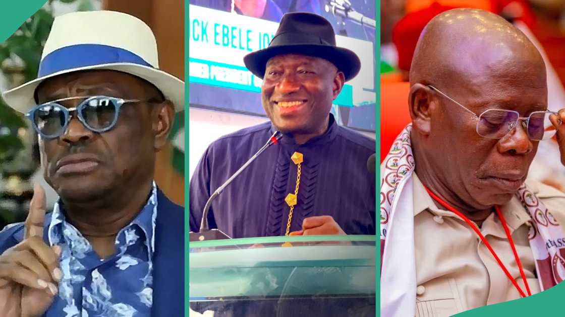 Nyesom Wike, the FCT minister, has educated former President Goodluck Jonathan after the latter criticised the Supreme Court judgment affirming the suspension of Adams Oshiomhole from the APC. Nyesom Wike, the FCT minister, has educated former President Goodluck Jonathan after the latter criticised the Supreme Court judgment affirming the suspension of Adams Oshiomhole from the APC.