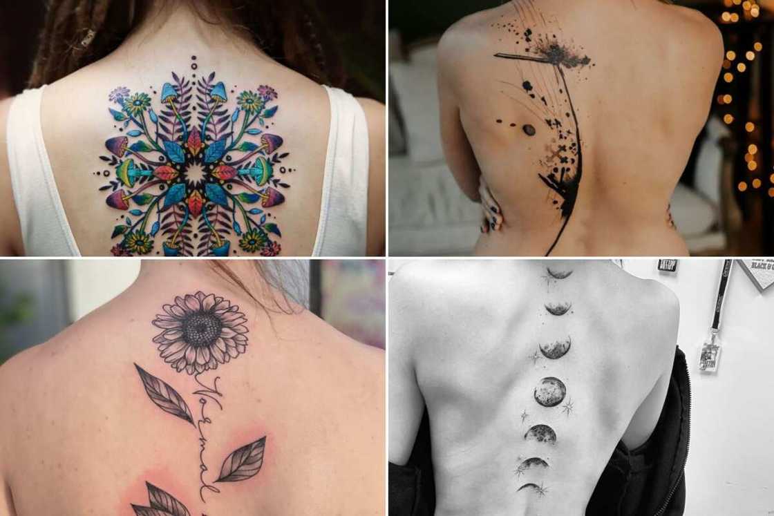 minimalistic back tattoo