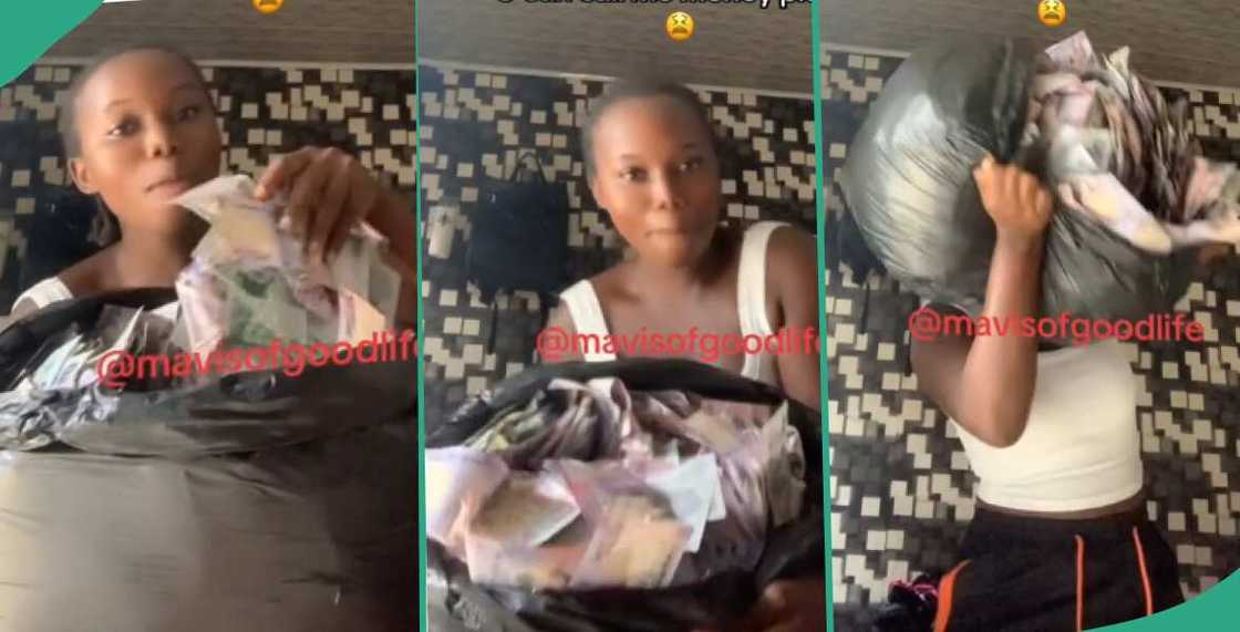 Lady proudly display money she picked at club, wants to buy land in village Lady proudly display money she picked at club, wants to buy land in village
