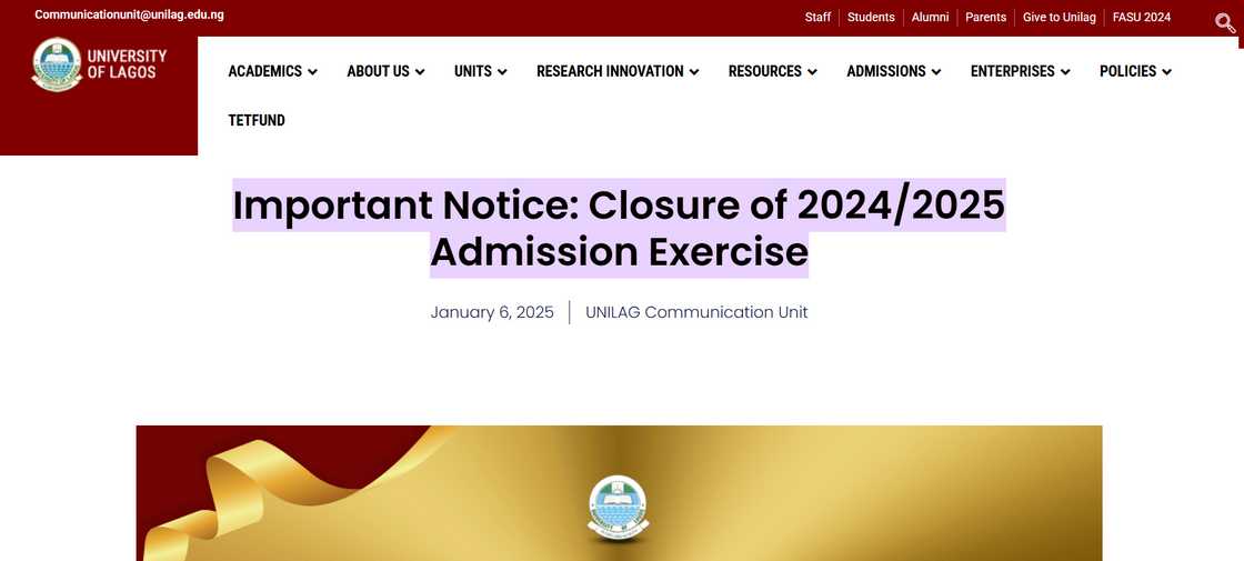 UNILAG cut-off marks