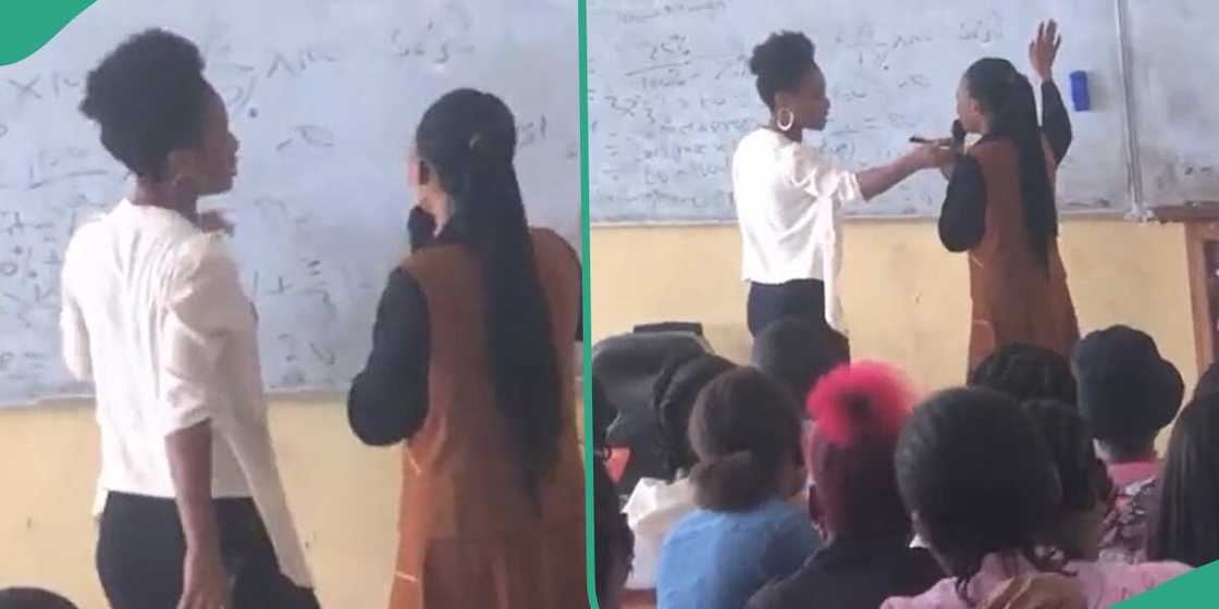 Lady who reportedly corrected her lecturer. Lady who reportedly corrected her lecturer.
