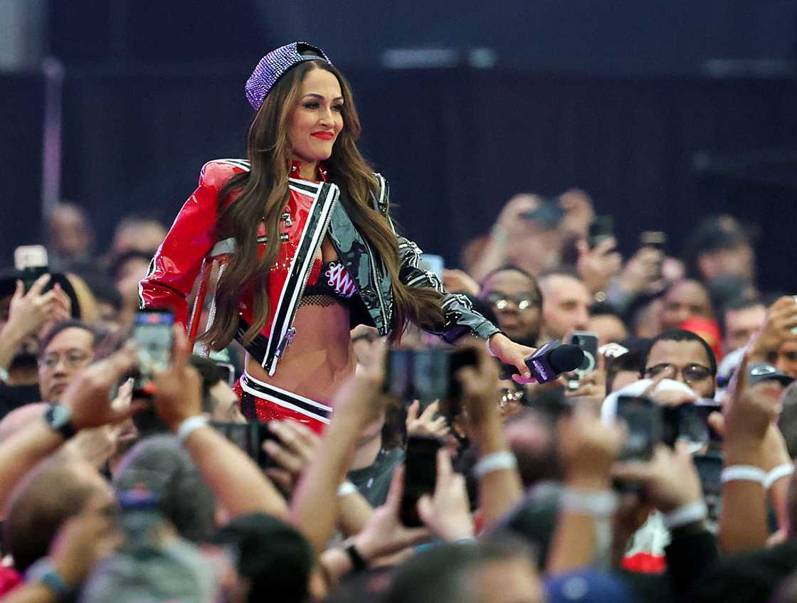Nikki Bella is introduced before the WWE Women's Tag-Team Championship