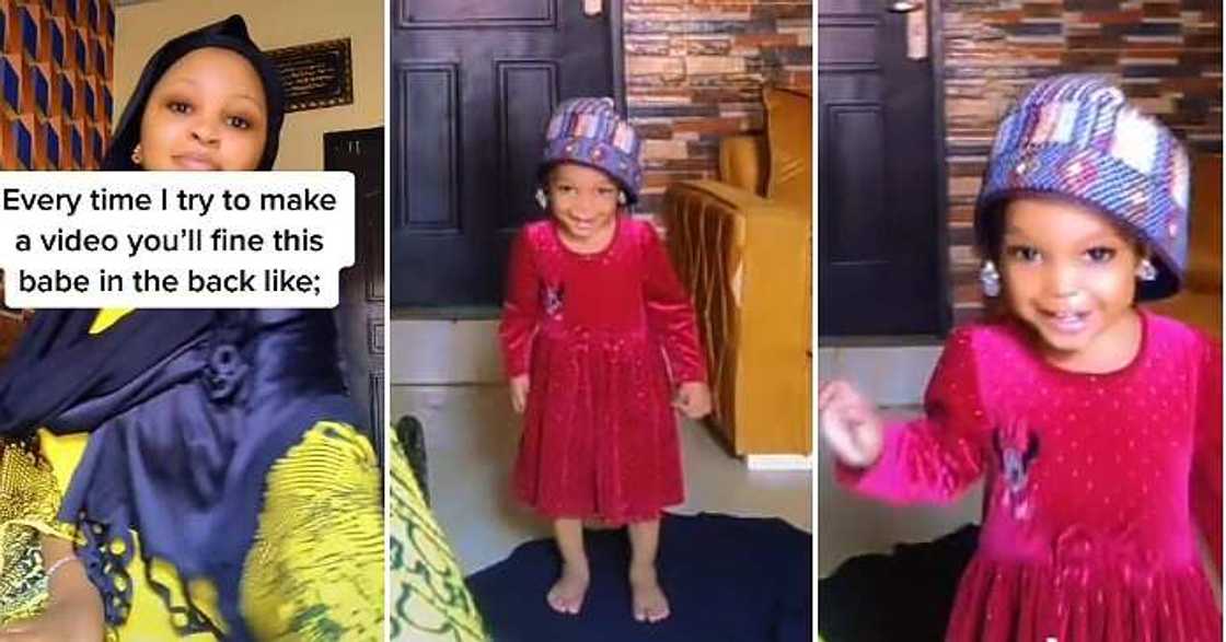 Little girl dances Buga, mother watched Little girl dances Buga, mother watched