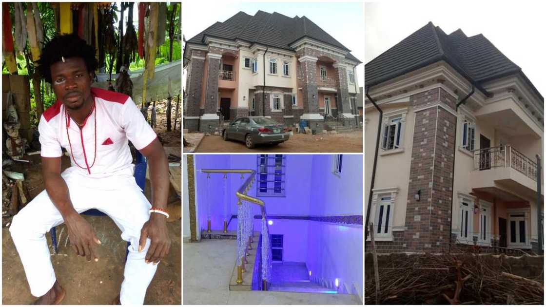 Nigerian native doctor builds mansion, says it's his rewards for answering call of the gods, shares photos Nigerian native doctor builds mansion, says it's his rewards for answering call of the gods, shares photos