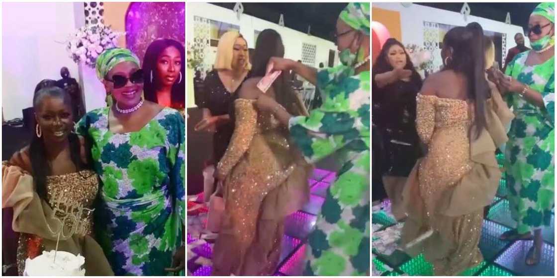 Journalist Kemi Olunloyo Excitedly Sprays Her Taxi Fare on Azuka Ogujiuba on Her 50th Birthday Journalist Kemi Olunloyo Excitedly Sprays Her Taxi Fare on Azuka Ogujiuba on Her 50th Birthday