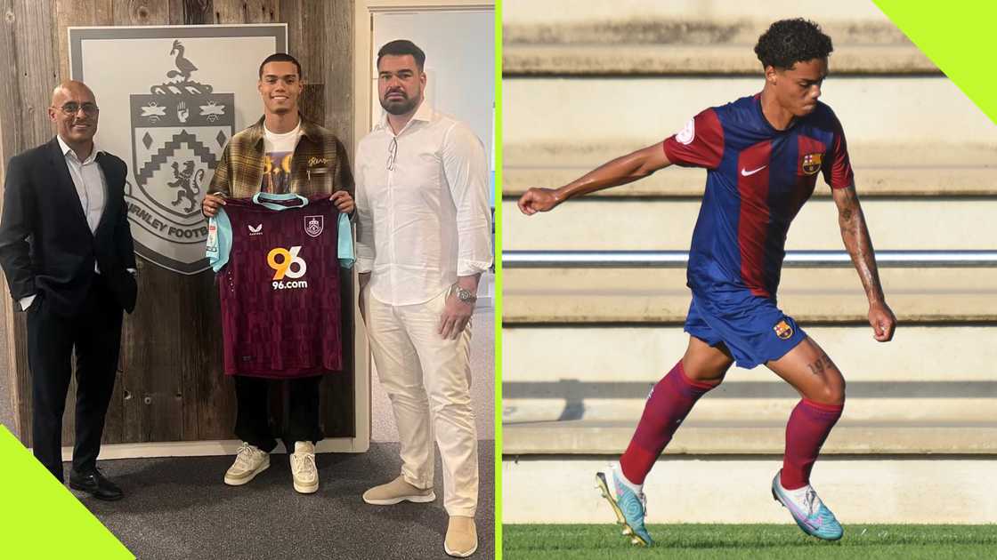 Ronaldinho’s son Joao Mendes left Barcelona for Burnley after a brief spell with the Catalan giants.