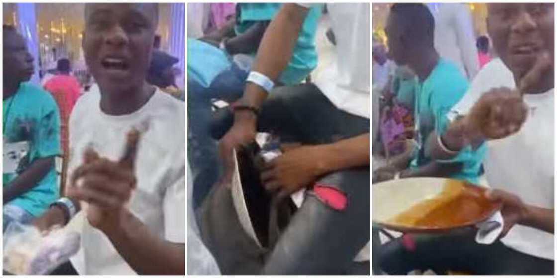 Angry Nigerian man refuses to spray his money, steals plate and spoon after not being served food at even Angry Nigerian man refuses to spray his money, steals plate and spoon after not being served food at even