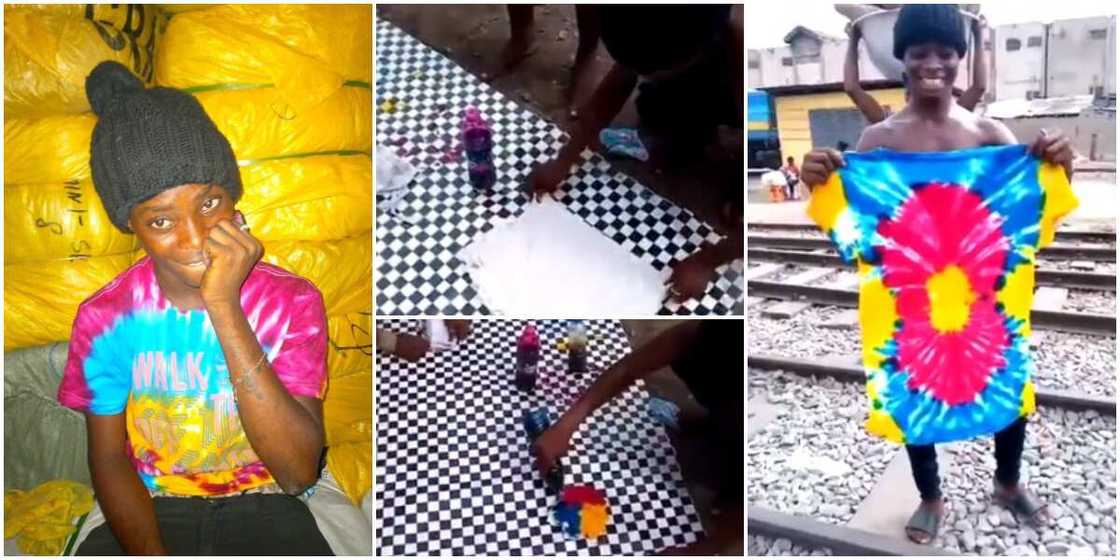 Boy Shows Amazing Skills, Turns White Clothes into Beautiful Designs with Colours, Viral Video Impresses Many Boy Shows Amazing Skills, Turns White Clothes into Beautiful Designs with Colours, Viral Video Impresses Many