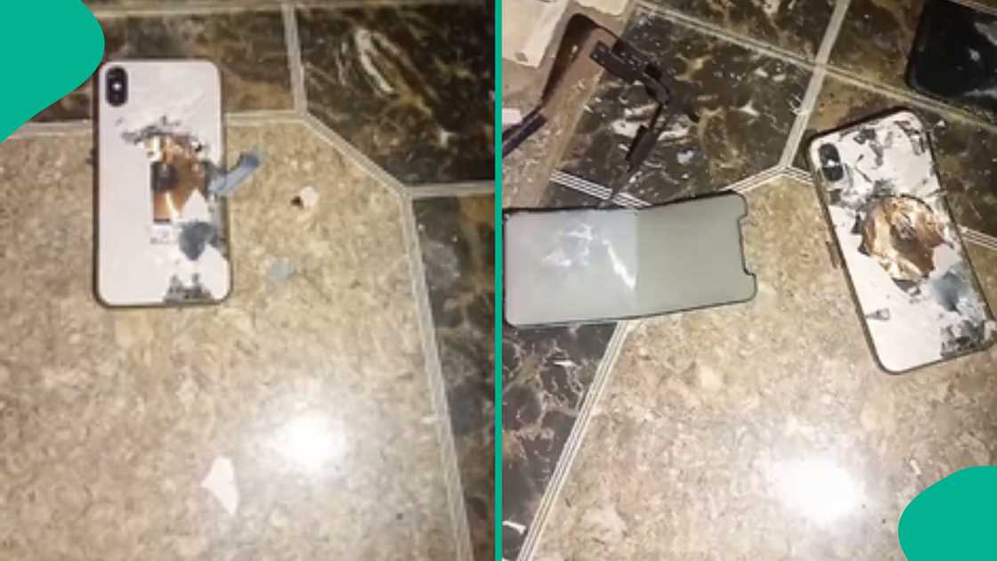 Mother smashes her daughters phone with hammer. Mother smashes her daughters phone with hammer.