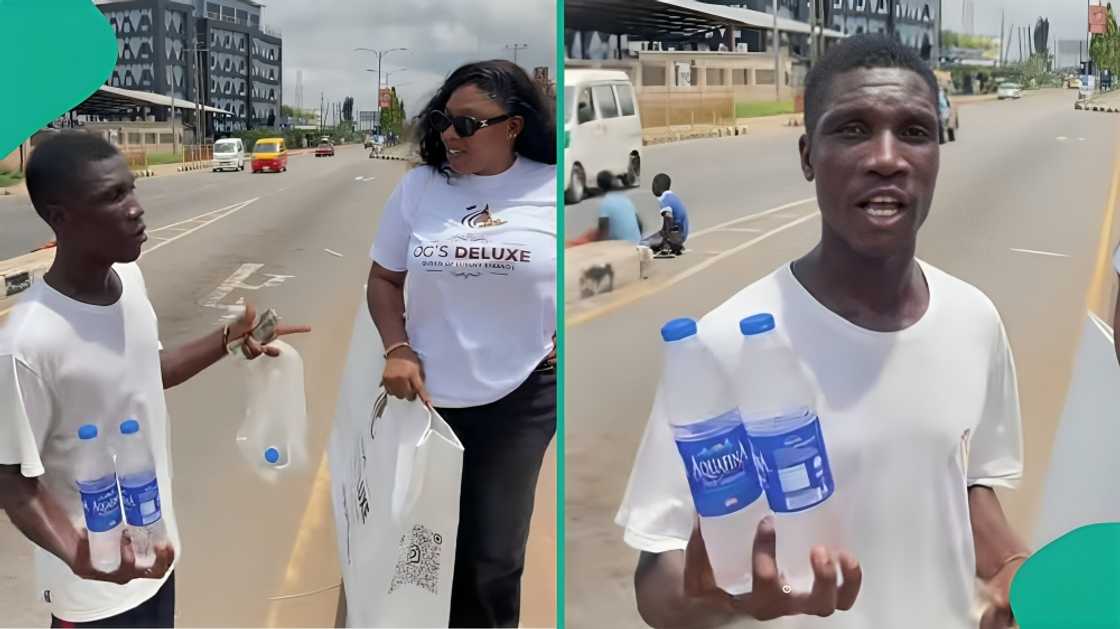 Nigerian pure water seller trends as he speaks fluent English in viral video