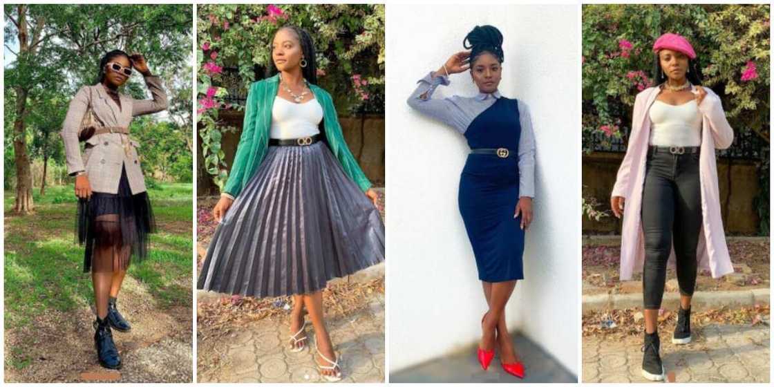 Photos of Obianuju Rosemary Obi in different thrift wears. Photos of Obianuju Rosemary Obi in different thrift wears.