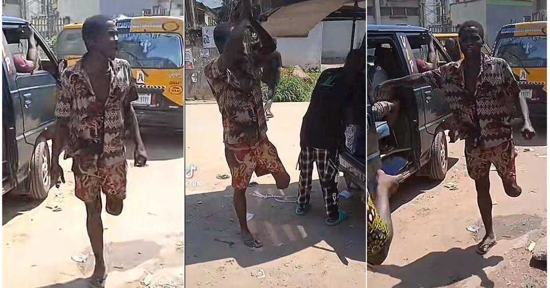 Man with one leg works as bus conductor
Photo credit: @olisapele/TikTok. Man with one leg works as bus conductor
Photo credit: @olisapele/TikTok.