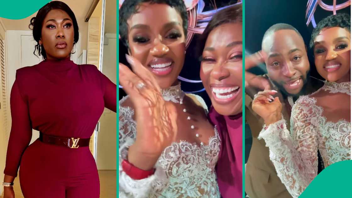 Uche Jombo attends Davido's white wedding in Miami. Uche Jombo attends Davido's white wedding in Miami.