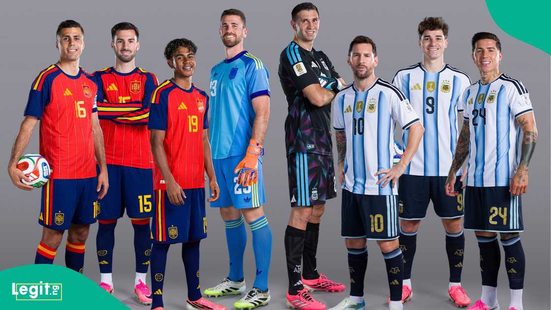FIFA World Cup 2026 Final match photo pose between Spain and Argentina. Photo by FIFA