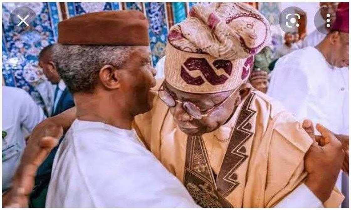 Maataimakin.shugaban ƙasa, Yemi Osinbajo, da Bola Tinubu. Maataimakin.shugaban ƙasa, Yemi Osinbajo, da Bola Tinubu.