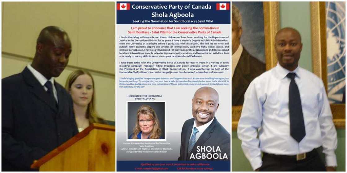 Nigerian Man Runs for Political Office in Canada, Shares Poster as He Seeks Support, Social Media Reacts