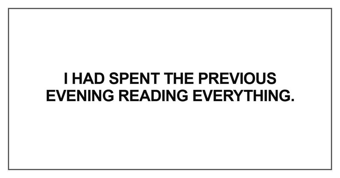 I had spent the previous evening I had spent the previous evening