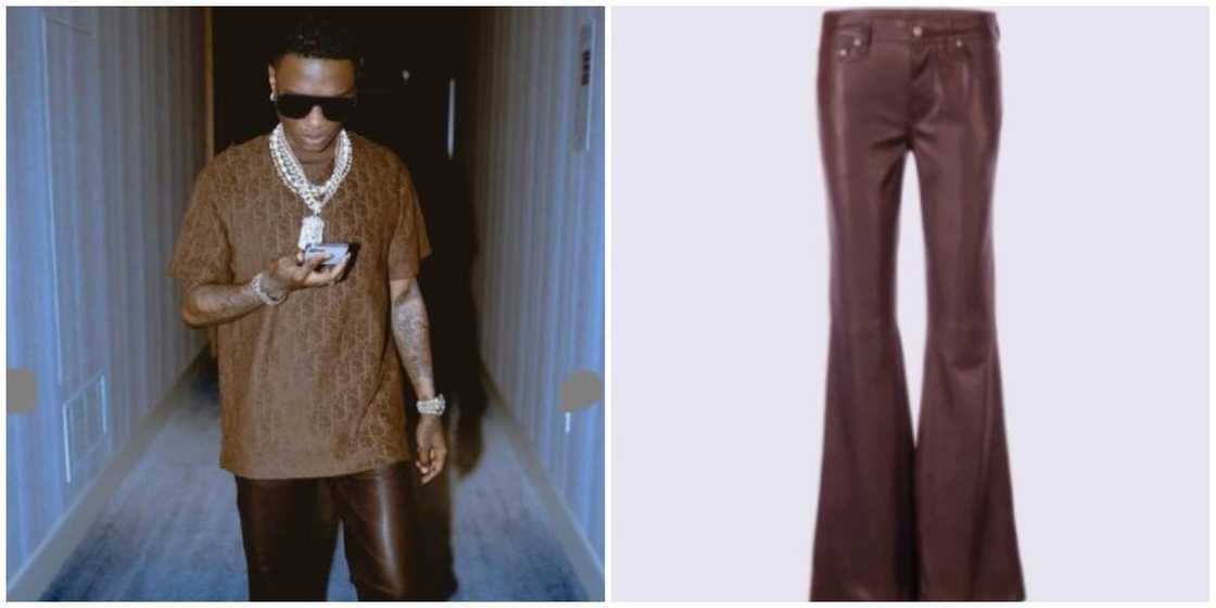 Photos of Wizkid and a pair of leather pants. Photos of Wizkid and a pair of leather pants.