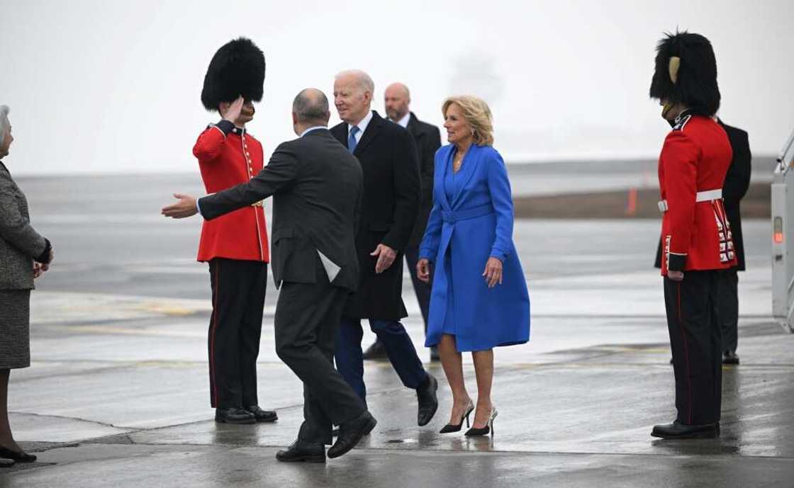 US President Joe Biden and First Lady Jill Biden arrived Thursday ahead of Friday's summit and address to parliament