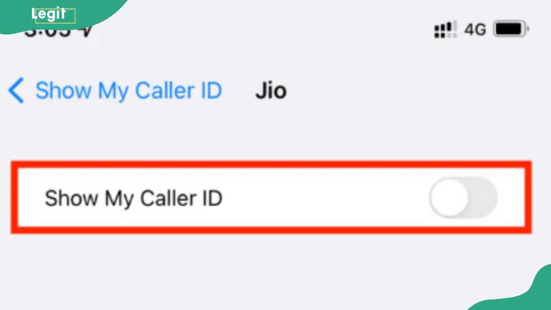 Hiding the caller ID on an iPhone