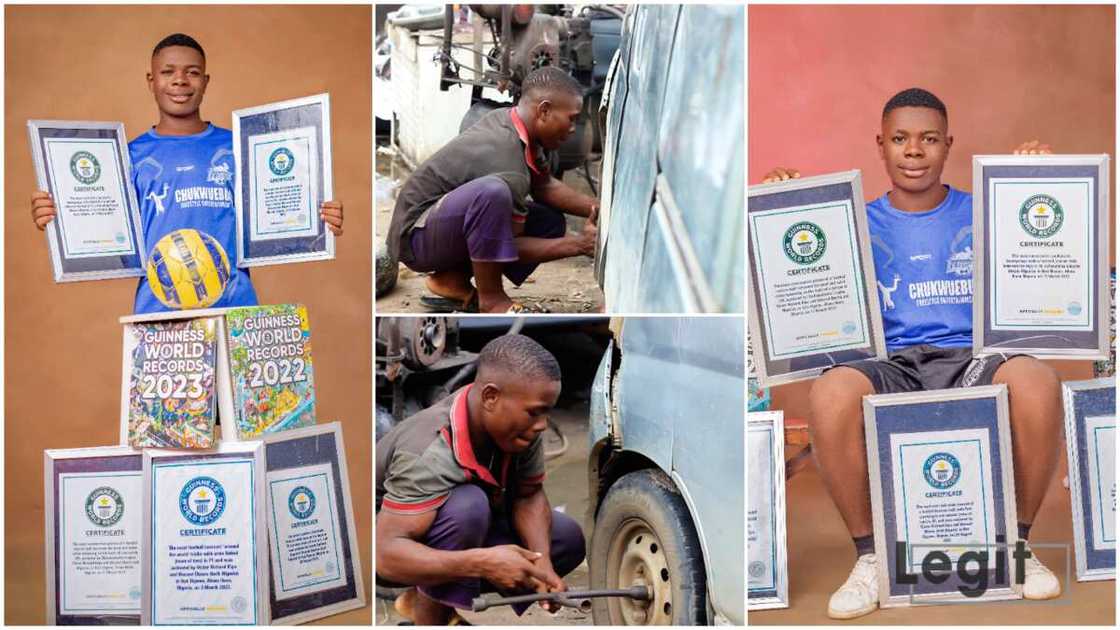 Guinness World Records/Nigerian boy with skill. Guinness World Records/Nigerian boy with skill.
