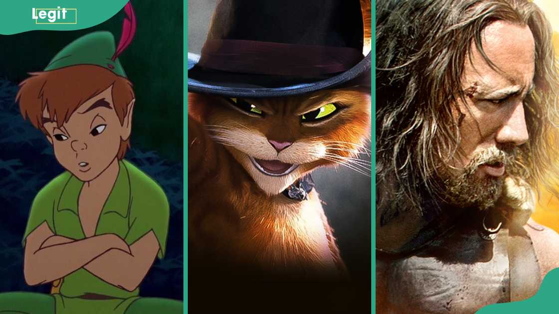 Peter Pan (L), Puss in Boots (C) and Hercules (R) Peter Pan (L), Puss in Boots (C) and Hercules (R)