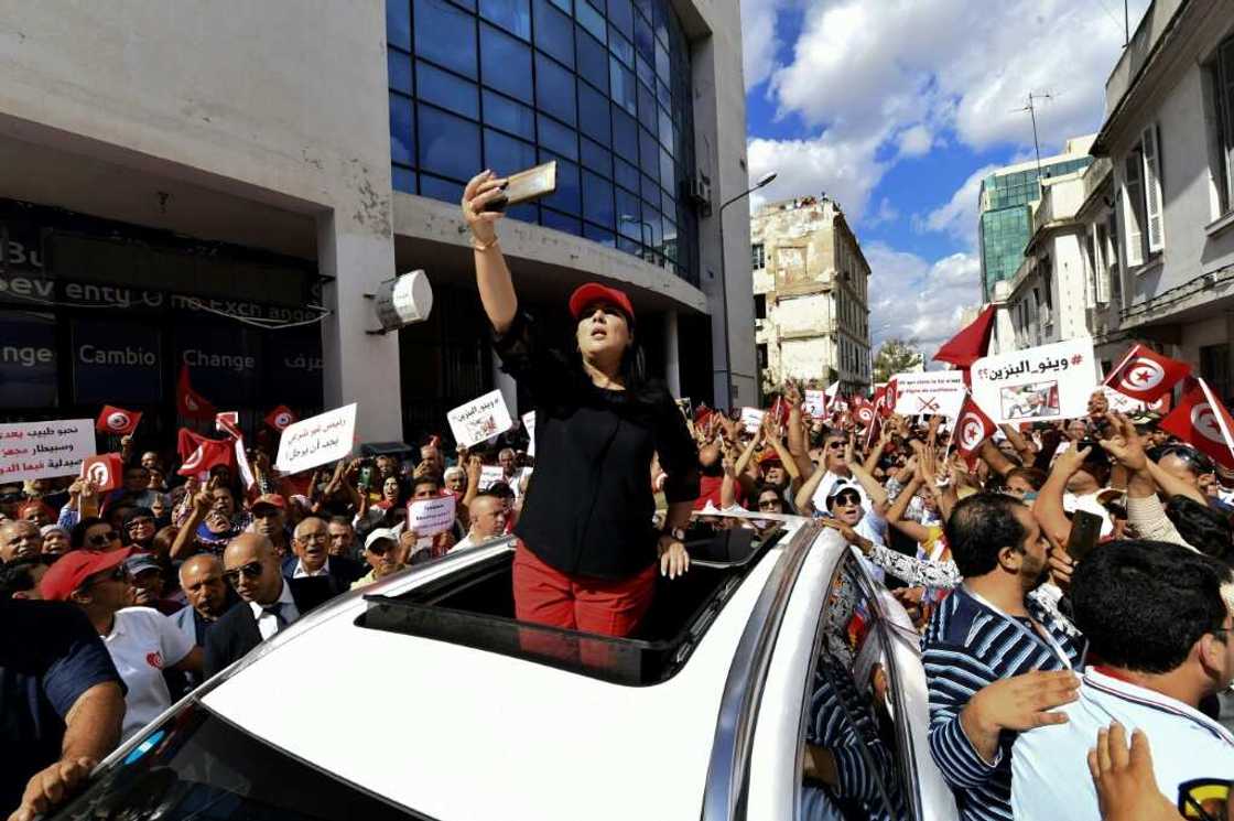 Both Islamist and secular opposition parties led demonstrations against President Kais Saied in Tunis Both Islamist and secular opposition parties led demonstrations against President Kais Saied in Tunis