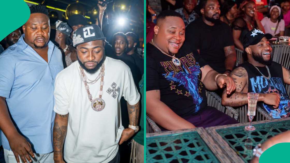 Davido in Cubana Chiefpriest's Christmas photo. Davido in Cubana Chiefpriest's Christmas photo.