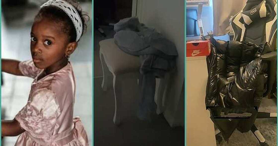 Little girl threatens to report messy father to her mother Little girl threatens to report messy father to her mother