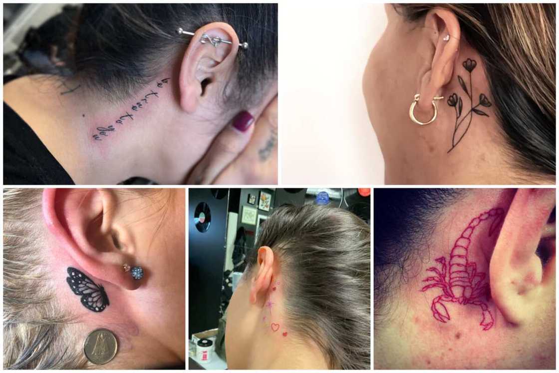 Behind the ear tattoo Behind the ear tattoo