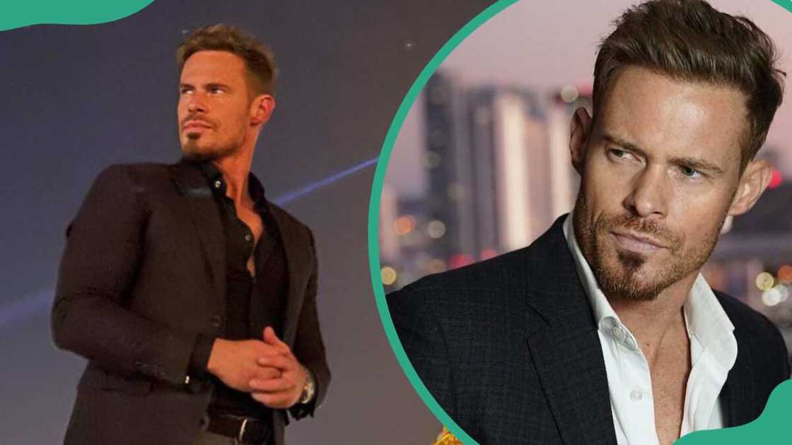 Justin Waller poses for a photo at night in Paris, France (L). Justin Waller in Miami, Florida (R) Justin Waller poses for a photo at night in Paris, France (L). Justin Waller in Miami, Florida (R)