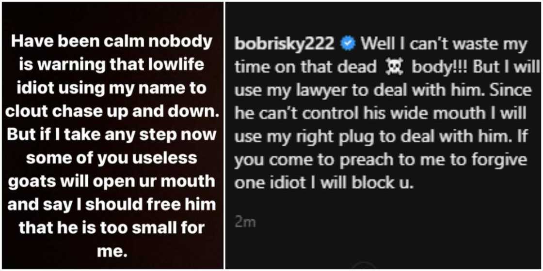 Since He can't Control His mouth, I will Deal with Him: Bobrisky Threatens to Sue James Brown